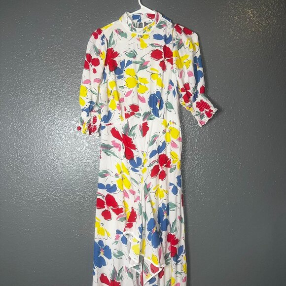 Share Rixo x Target Floral Puff Sleeve Midi Dress Size 2 - Picture 1 of 10